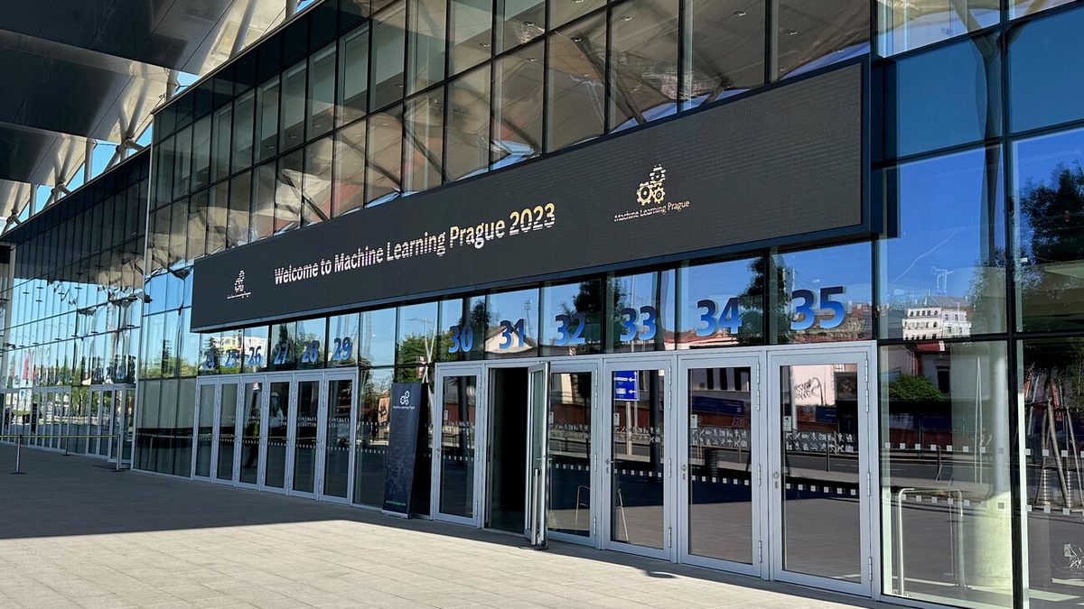 ML Prague Conference 2023 sign at the entrance