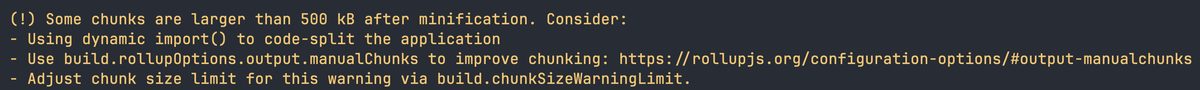 Rollup Chunk Warning in Terminal