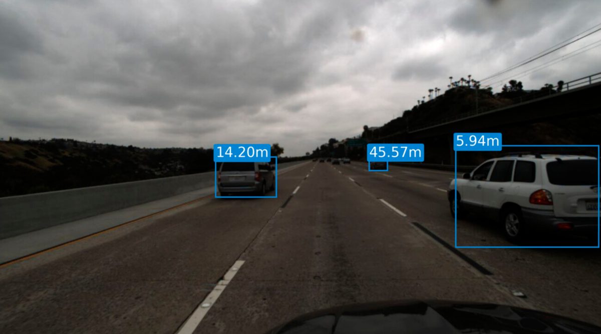 Example Train Image with cars and annotations